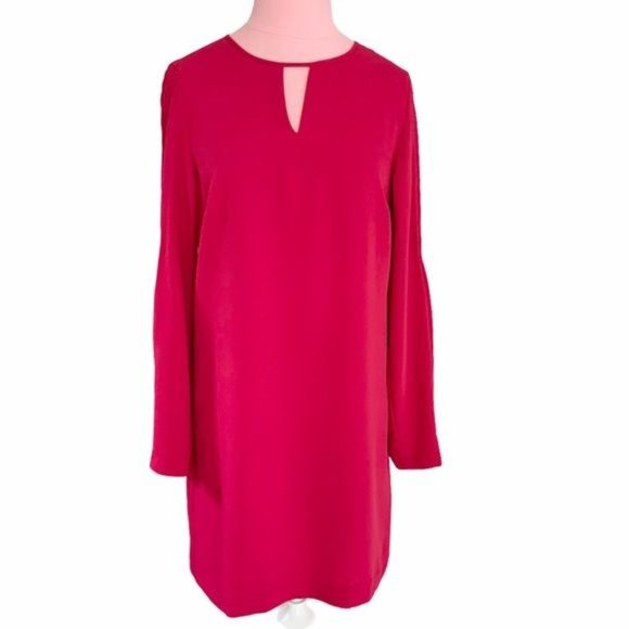 Ann Taylor Pleated Bell Sleeve A Line Dress Size 0 - Picture 4 of 12